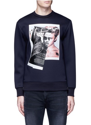 Main View - Click To Enlarge - NEIL BARRETT - x Interview 'Brad Bieber' hybrid print sweatshirt
