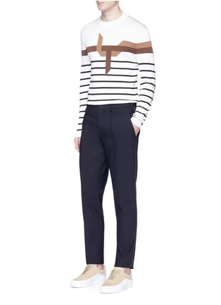 Figure View - Click To Enlarge - NEIL BARRETT - Satin stripe outseam tuxedo pants