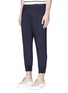 Front View - Click To Enlarge - NEIL BARRETT - Pinstripe star hopsack jogging pants