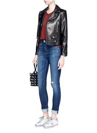 Figure View - Click To Enlarge - RAG & BONE - 'Dive' high waist distressed skinny jeans