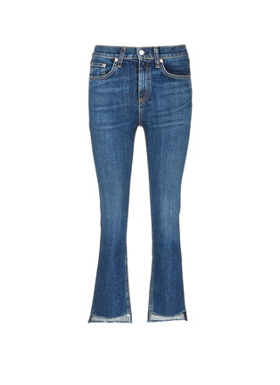 Main View - Click To Enlarge - RAG & BONE - '10 Inch Stove Pipe' staggered hem cropped jeans