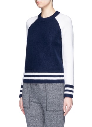 Front View - Click To Enlarge - RAG & BONE - 'Jana' colourblock Merino wool varsity sweater