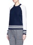 Front View - Click To Enlarge - RAG & BONE - 'Jana' colourblock Merino wool varsity sweater