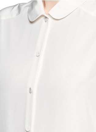 Detail View - Click To Enlarge - CHICTOPIA - Pleated crepe hem poplin shirt dress