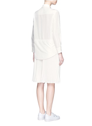 Back View - Click To Enlarge - CHICTOPIA - Pleated crepe hem poplin shirt dress
