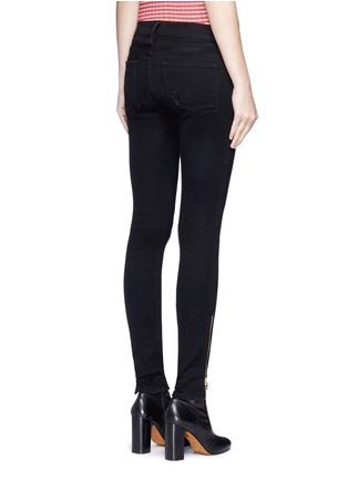 Back View - Click To Enlarge - FRAME - 'Le Skinny de Jeanne' staggered zip cuff jeans