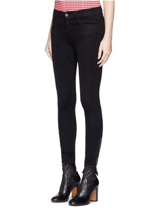Front View - Click To Enlarge - FRAME - 'Le Skinny de Jeanne' staggered zip cuff jeans