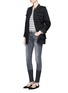 Figure View - Click To Enlarge - FRAME - 'Le Skinny de Jeanne' two-tone frayed cuff jeans