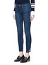 Front View - Click To Enlarge - FRAME - 'Le Skinny de Jeanne' staggered cuff cropped jeans