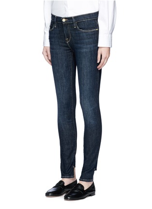 Front View - Click To Enlarge - FRAME - 'Le Skinny de Jeanne' reverse staggered cuff jeans