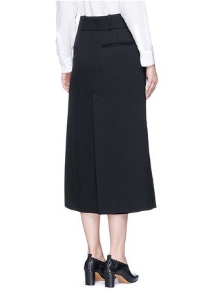 Back View - Click To Enlarge - MS MIN - Skirt back overlay wool twill culottes