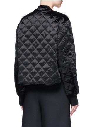 Back View - Click To Enlarge - MS MIN - Quilted satin bomber jacket