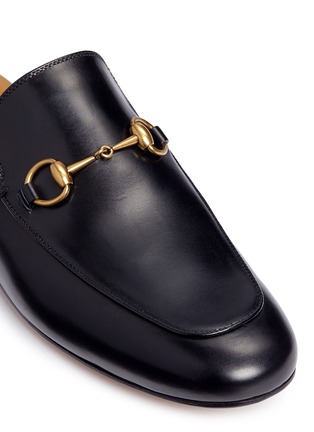Detail View - Click To Enlarge - GUCCI - Horsebit leather slide loafers