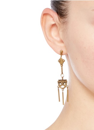 Figure View - Click To Enlarge - CHLOÉ - 'Layton' asymmetric pendant drop earrings