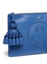 Detail View - Click To Enlarge - ANYA HINDMARCH - 'Smiley Georgiana' perforated leather tassel clutch