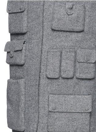 Detail View - Click To Enlarge - ALEXANDER WANG - Contrast collar multiple pocket felt coat