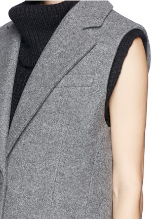 Detail View - Click To Enlarge - ALEXANDER WANG - Contrast zip puller felt sleeveless coat