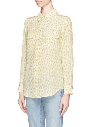 Front View - Click To Enlarge - EQUIPMENT - Leopard print silk shirt