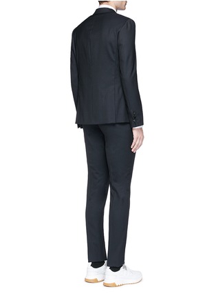 Back View - Click To Enlarge - NEIL BARRETT - Slim fit diamond jacquard chalk stripe wool suit