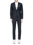 Main View - Click To Enlarge - NEIL BARRETT - Slim fit diamond jacquard chalk stripe wool suit