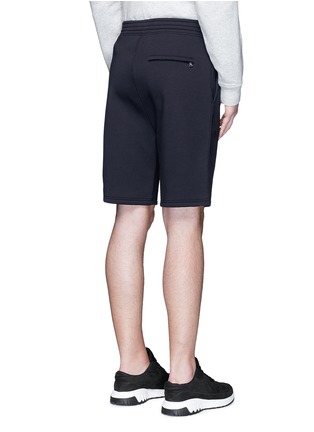 Back View - Click To Enlarge - NEIL BARRETT - Thunderbolt embroidery bonded jersey shorts