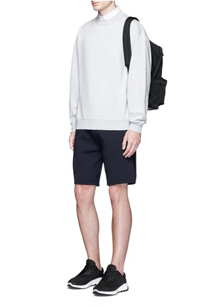 Figure View - Click To Enlarge - NEIL BARRETT - Thunderbolt embroidery bonded jersey shorts