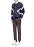 Figure View - Click To Enlarge - NEIL BARRETT - Camouflage pinstripe panelled sweatshirt