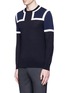 Front View - Click To Enlarge - NEIL BARRETT - Shoulder panel Merino wool sweater