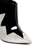 Detail View - Click To Enlarge - 73426 - 'Yvette' strass zigzag suede panel patent leather booties