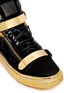 Detail View - Click To Enlarge - 73426 - 'Coby London' leather velvet combo high-top sneakers