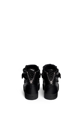Back View - Click To Enlarge - 73426 - 'London' croc-embossed leather high-top sneakers
