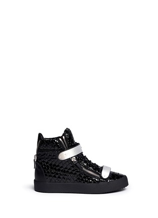 Main View - Click To Enlarge - 73426 - 'London' croc-embossed leather high-top sneakers
