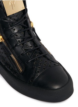 Detail View - Click To Enlarge - 73426 - 'May London' perforated mid top sneakers