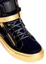 Detail View - Click To Enlarge - 73426 - 'Coby London' leather velvet combo high top sneakers
