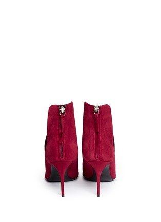 Back View - Click To Enlarge - 73426 - 'Lucrezia' V cutout suede ankle boots