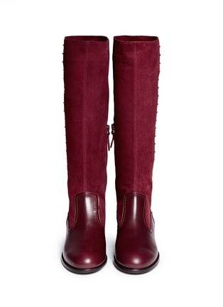 Figure View - Click To Enlarge - ALEXANDER MCQUEEN - Stud suede leather boots