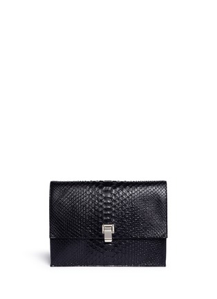 Main View - Click To Enlarge - PROENZA SCHOULER - 'Lunch Bag' large matte python leather bag