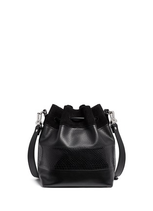 Back View - Click To Enlarge - PROENZA SCHOULER - Medium snakeskin mix leather bucket bag