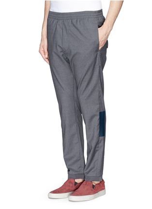 Front View - Click To Enlarge - MAURO GRIFONI - Elastic waist fleece wool pants