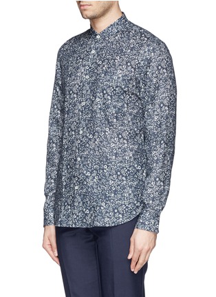 Front View - Click To Enlarge - MAURO GRIFONI - Floral print linen cambric shirt