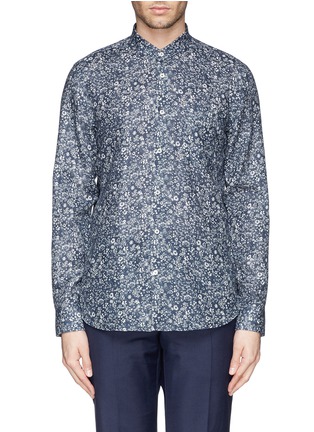 Main View - Click To Enlarge - MAURO GRIFONI - Floral print linen cambric shirt