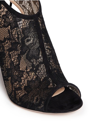 Detail View - Click To Enlarge - GIANVITO ROSSI - Lace peep toe booties
