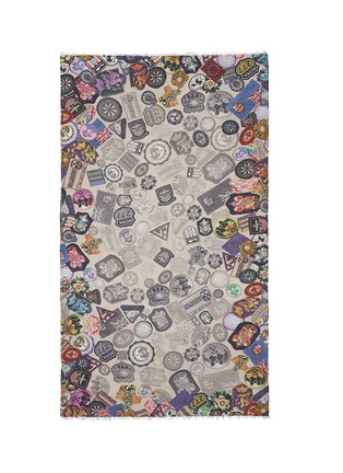 Main View - Click To Enlarge - FALIERO SARTI - 'Badge' print cotton-silk scarf