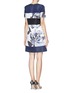 Back View - Click To Enlarge - PRABAL GURUNG - Rose print duchesse satin shift dress