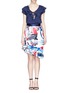 Figure View - Click To Enlarge - PRABAL GURUNG - Marble print duchesse satin ruffle skirt