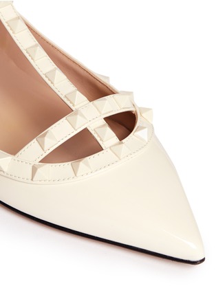 Detail View - Click To Enlarge - VALENTINO GARAVANI - Rockstud caged patent leather flats
