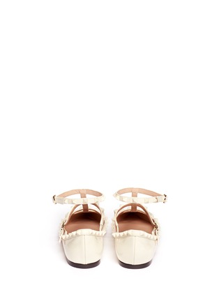 Back View - Click To Enlarge - VALENTINO GARAVANI - Rockstud caged patent leather flats