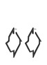 Main View - Click To Enlarge - LYNN BAN - 'Throwing Star' diamond black rhodium silver hoop earrings