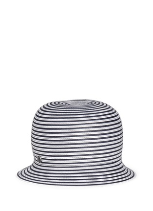 Main View - Click To Enlarge - ARMANI COLLEZIONI - Stripe woven cloche hat