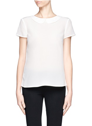 Main View - Click To Enlarge - ARMANI COLLEZIONI - Peter Pan collar blouse